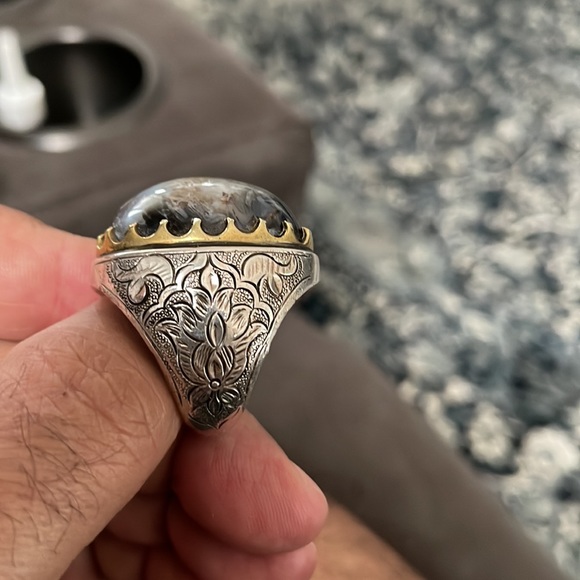 925 silver ring with unique stone from the Middle East - Picture 6 of 8